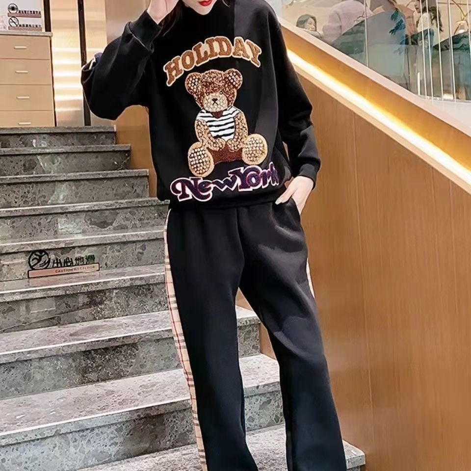 休閒時尚加絨運動套裝-A1377-細節圖2