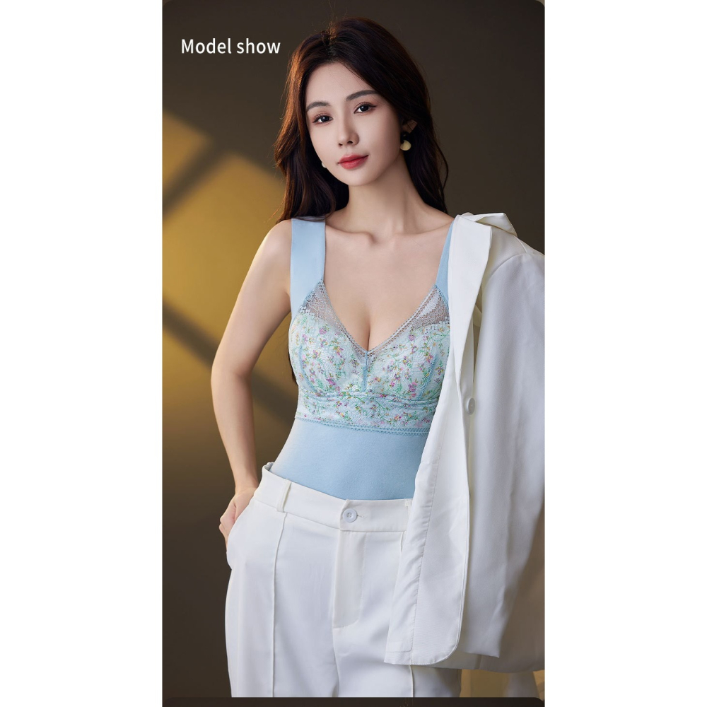 輕奢蕾絲雙面磨毛保暖背心-A1422-細節圖3