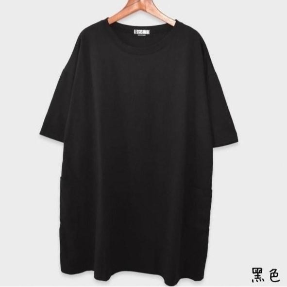 休閒長版口袋素面上衣-A1757-細節圖3