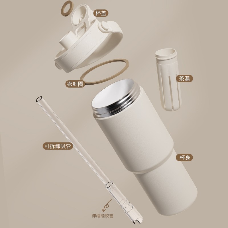 奶油風大容量保溫拎拎杯-B0999-細節圖2