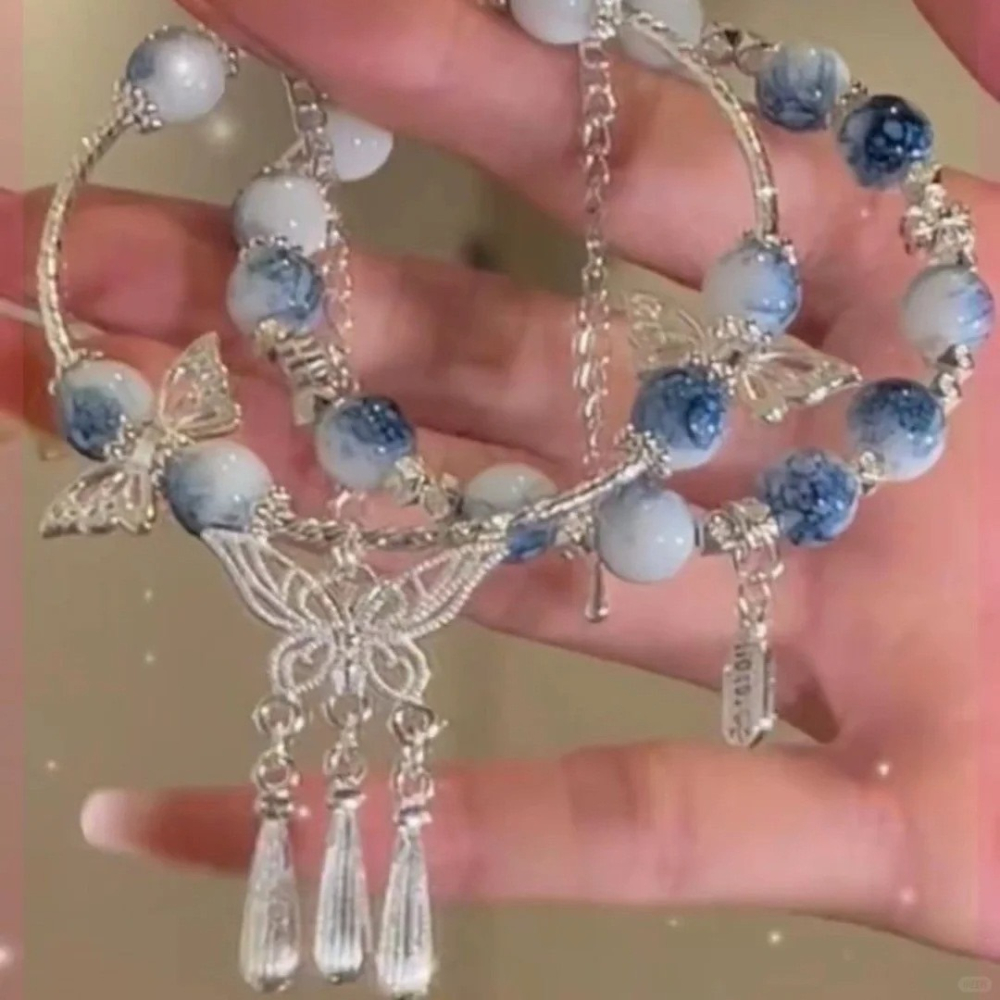 青花瓷平安珠手串-D0021-細節圖4