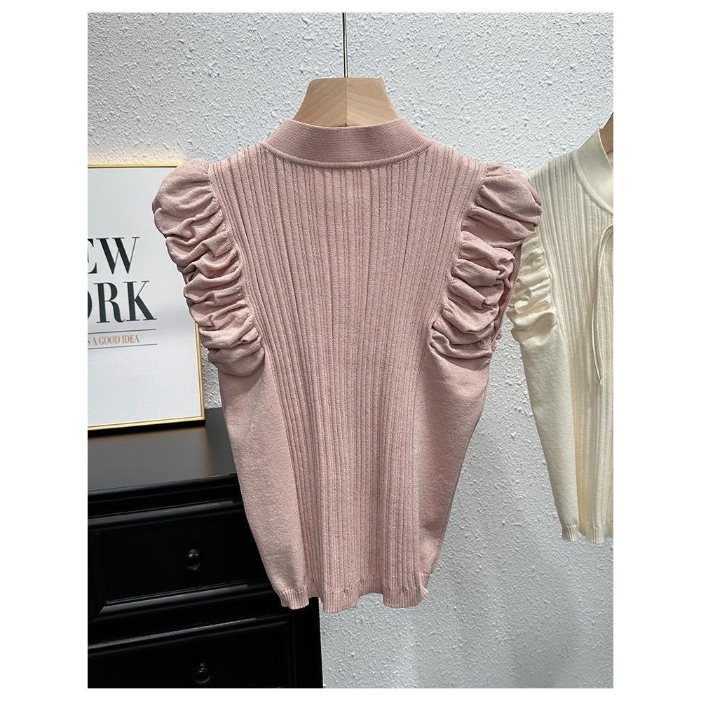 古典盤扣針織上衣-H0001-細節圖3