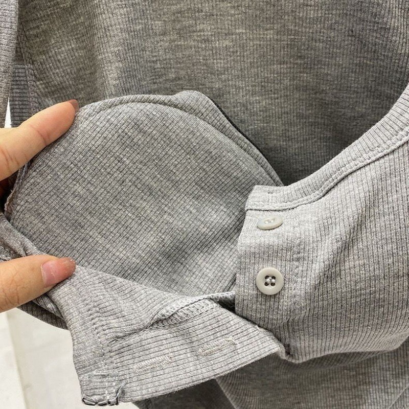 純慾風帶胸墊鈕扣背心-H0027-細節圖3