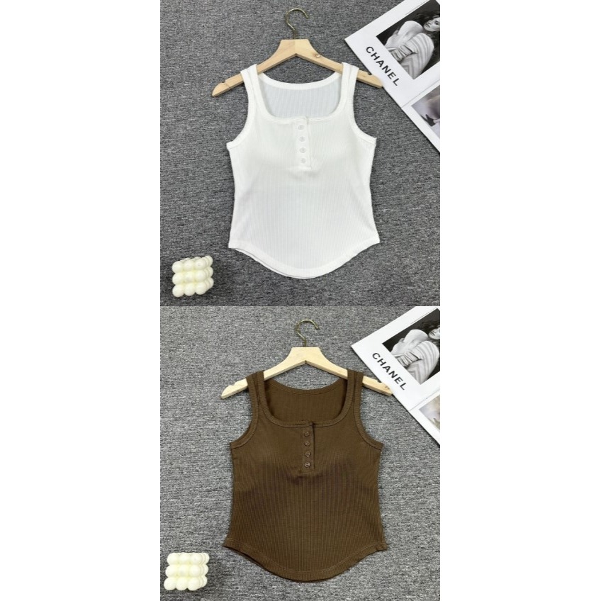 純慾風帶胸墊鈕扣背心-H0027-細節圖10