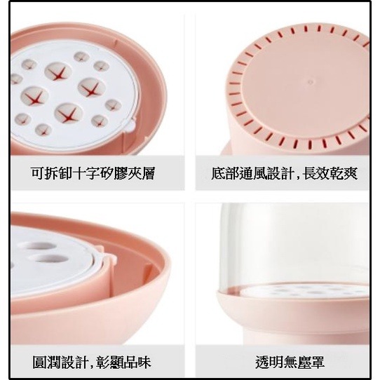 【愛來客 】透明防塵透氣矽膠隔墊化妝刷收納筒12孔收納盒(不含刷具)-細節圖2