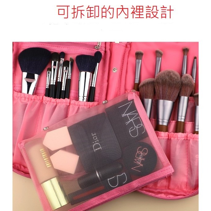多功能化妝套刷空包 大容量13孔收納包裝便攜 手提包 拉鏈包 化妝刷包 牛津包【愛來客】（只是化妝包，不含化妝刷）-細節圖4