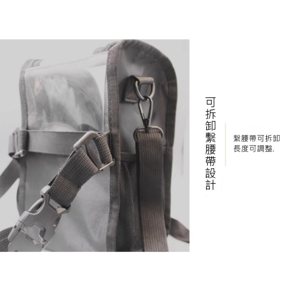 【愛來客】PVC透明牛津布料隔板可拆卸斜背繫腰化妝包化妝師輕便耐用易清理可拆卸隔板-細節圖8