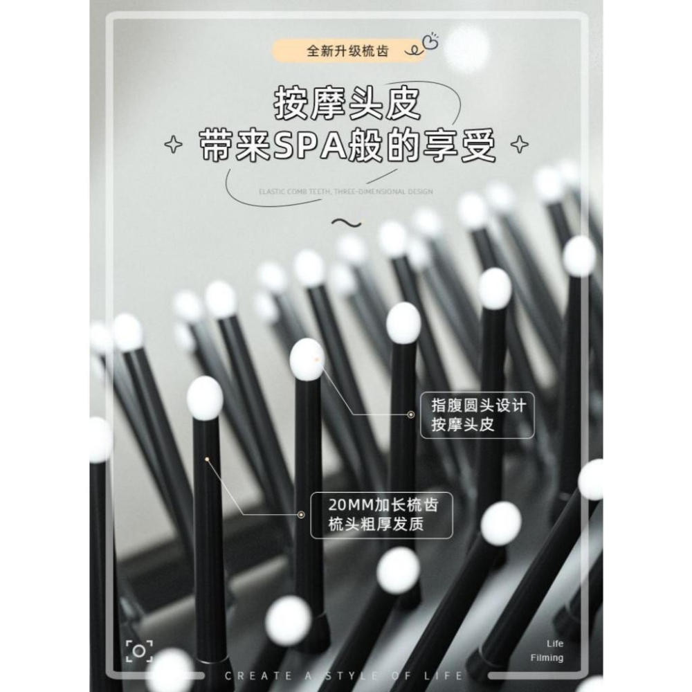 折疊簡約迷你便攜式兩用鏡子可拆卸氣墊按氣囊梳【愛來客】-細節圖5
