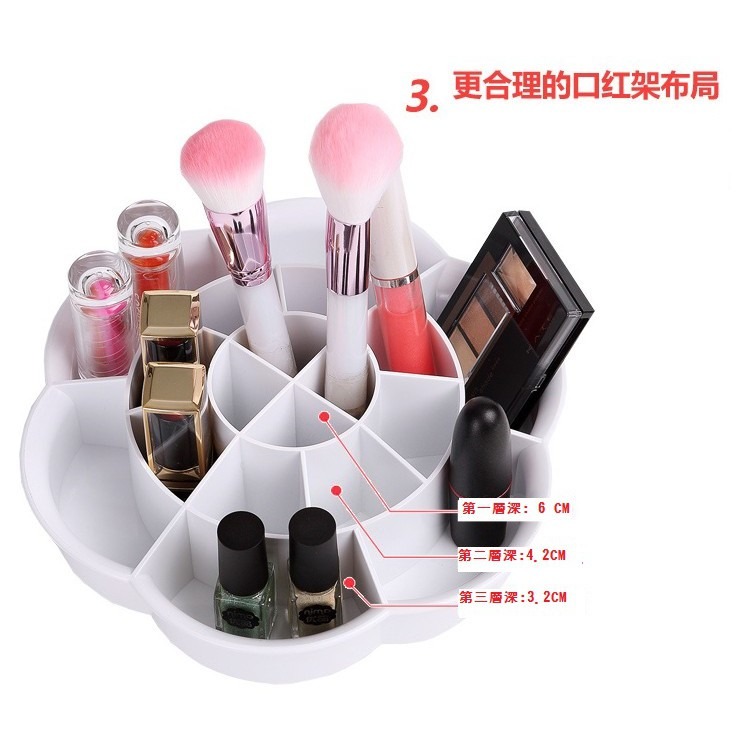 【愛來客】收納盒 多層 diy 創意梳妝臺 旋轉透明 化妝品收納盒 特大號 韓式防水多功能護膚品 收納架-細節圖3