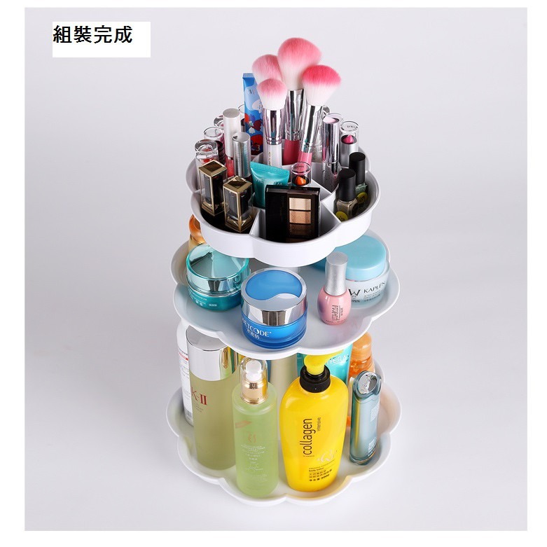 【愛來客】收納盒 多層 diy 創意梳妝臺 旋轉透明 化妝品收納盒 特大號 韓式防水多功能護膚品 收納架-細節圖7