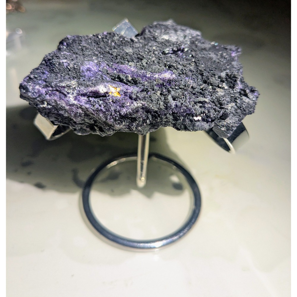 湖北恩施 浮生螢石 Mineral Fluorite Specimen 黑紫方解石 花狀結晶 收藏 標本-細節圖9