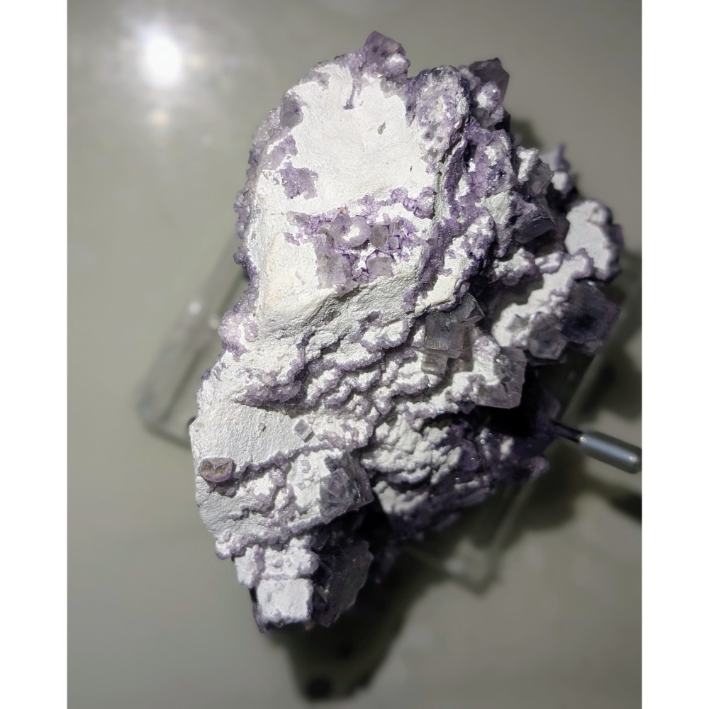 河南產 幻影螢石 紫色立方晶原礦標本-細節圖6