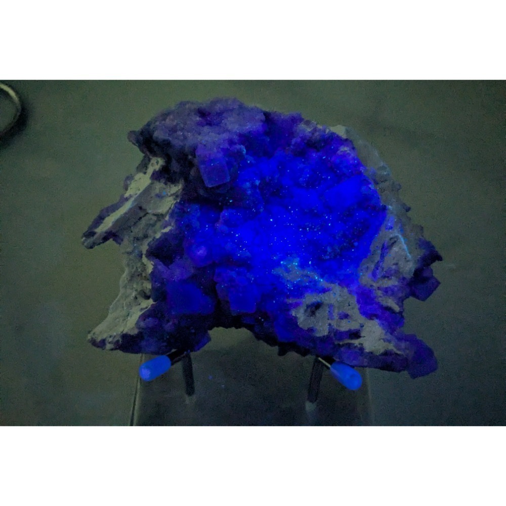 河南產 幻影螢石 紫色立方晶原礦標本-細節圖10