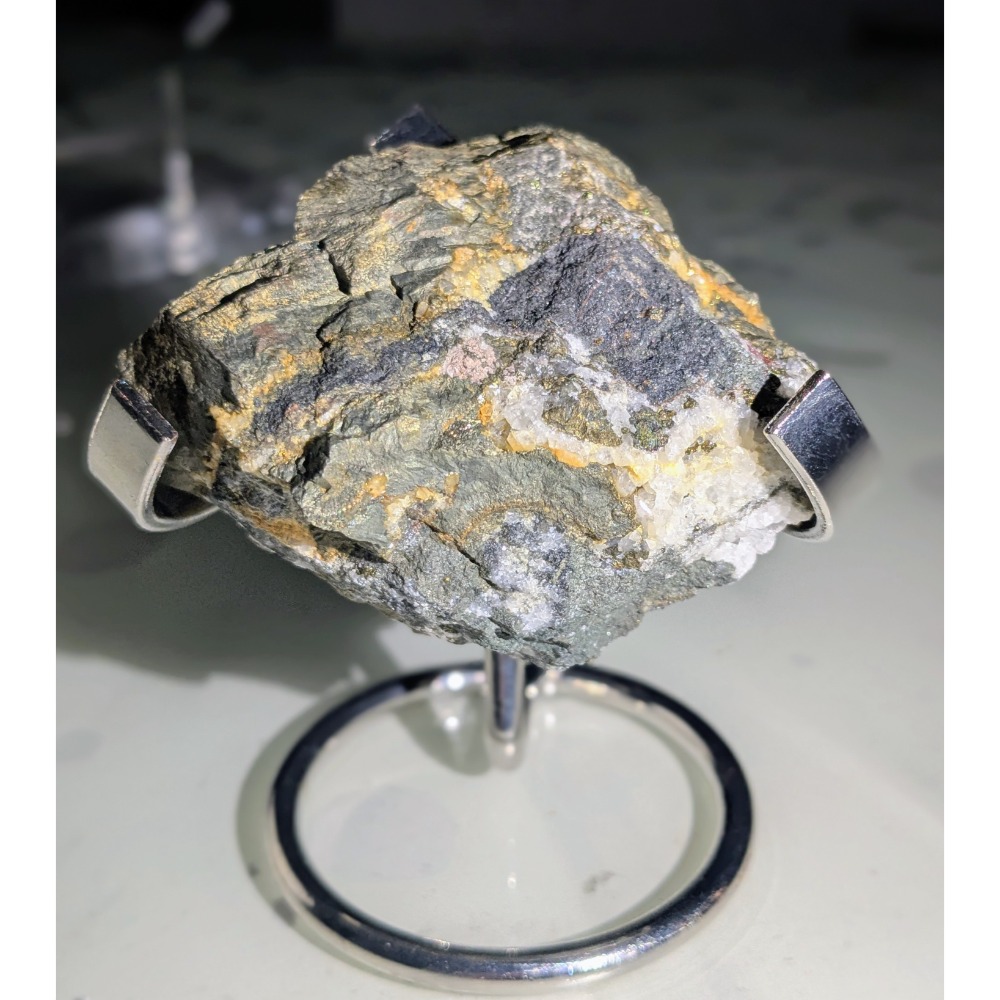 黃銅礦共生石英原礦標本-細節圖8