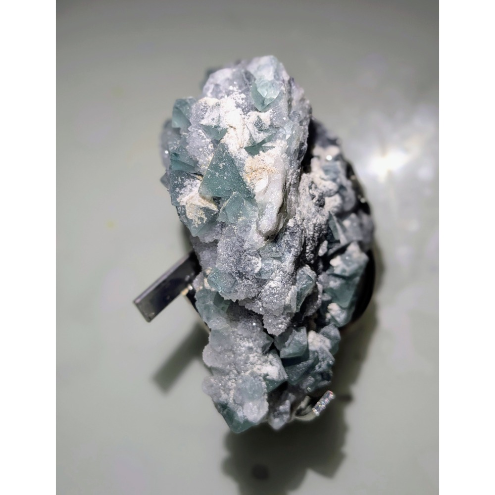 福建綠色八面體螢石｜水晶砂糖面共生-細節圖3