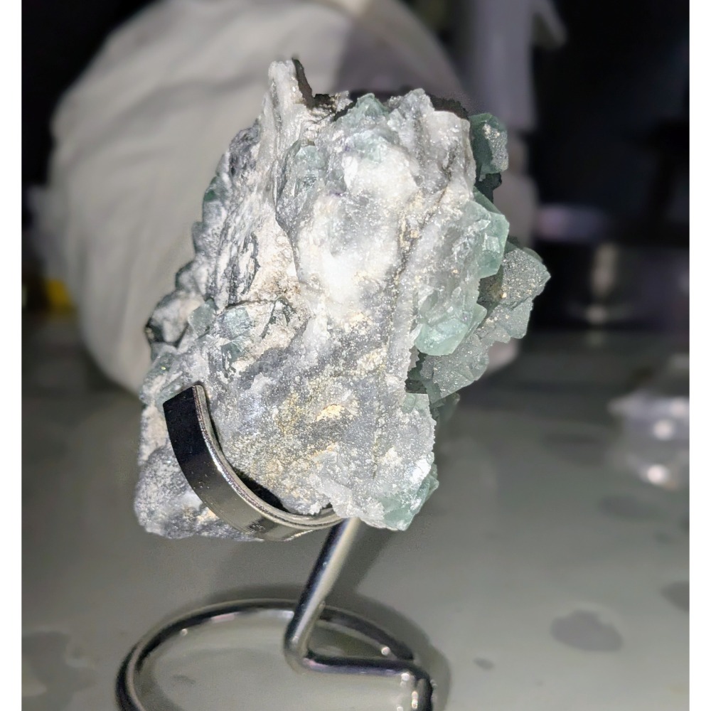 福建綠色八面體螢石｜水晶砂糖面共生-細節圖4