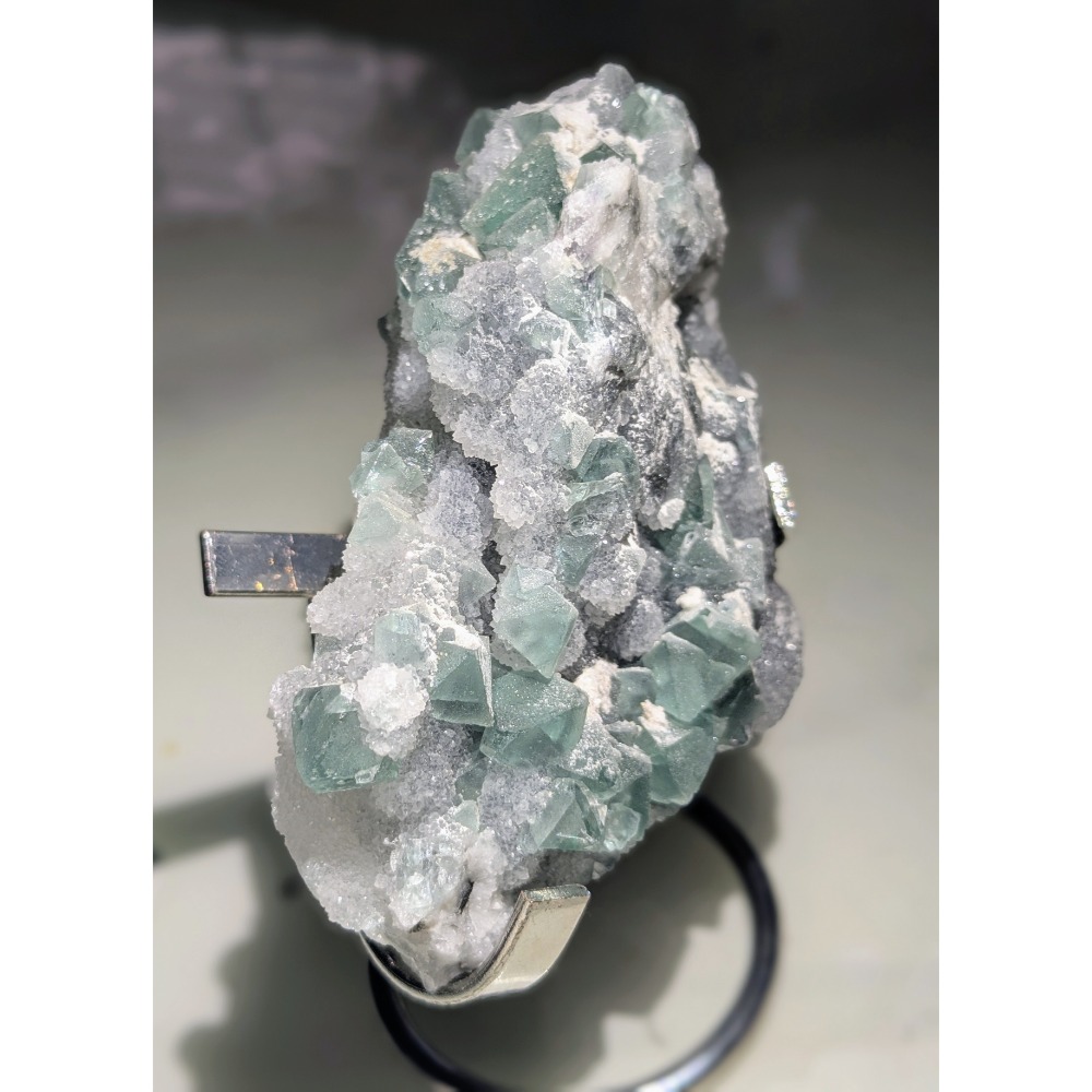 福建綠色八面體螢石｜水晶砂糖面共生-細節圖5