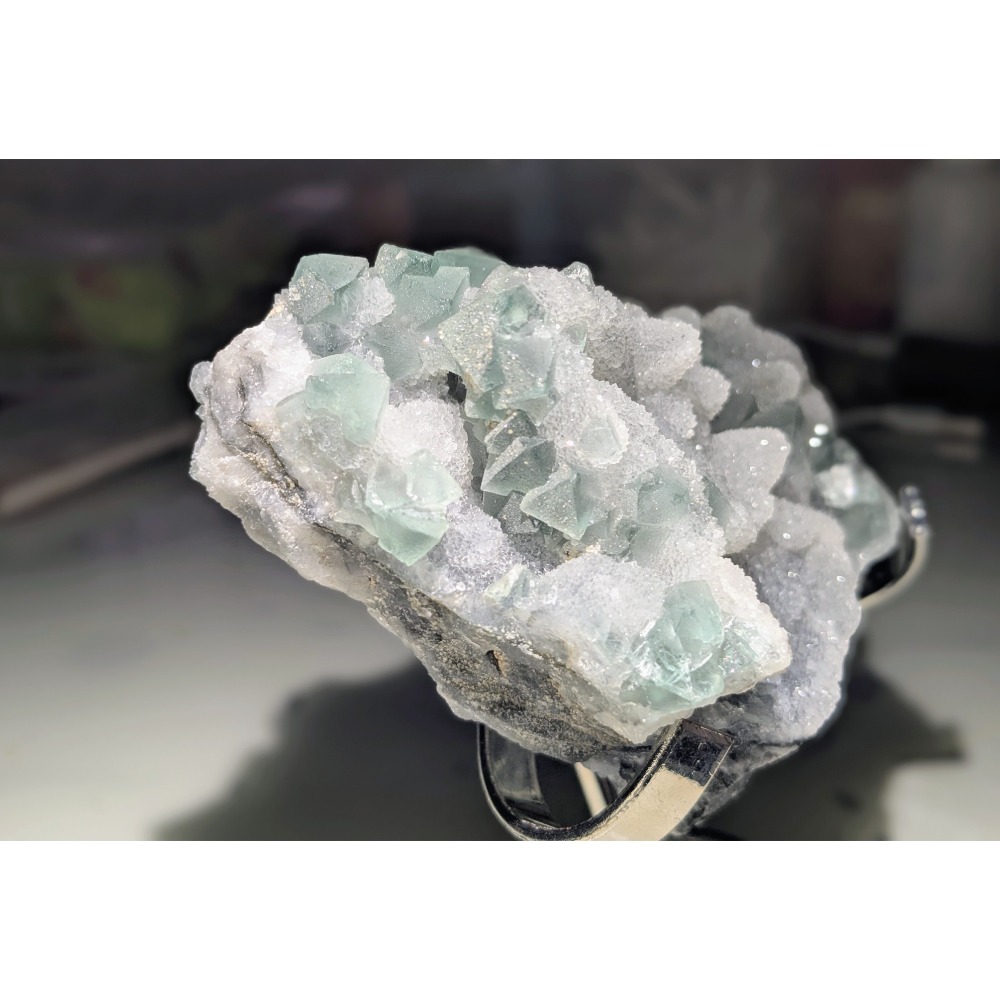 福建綠色八面體螢石｜水晶砂糖面共生-細節圖9