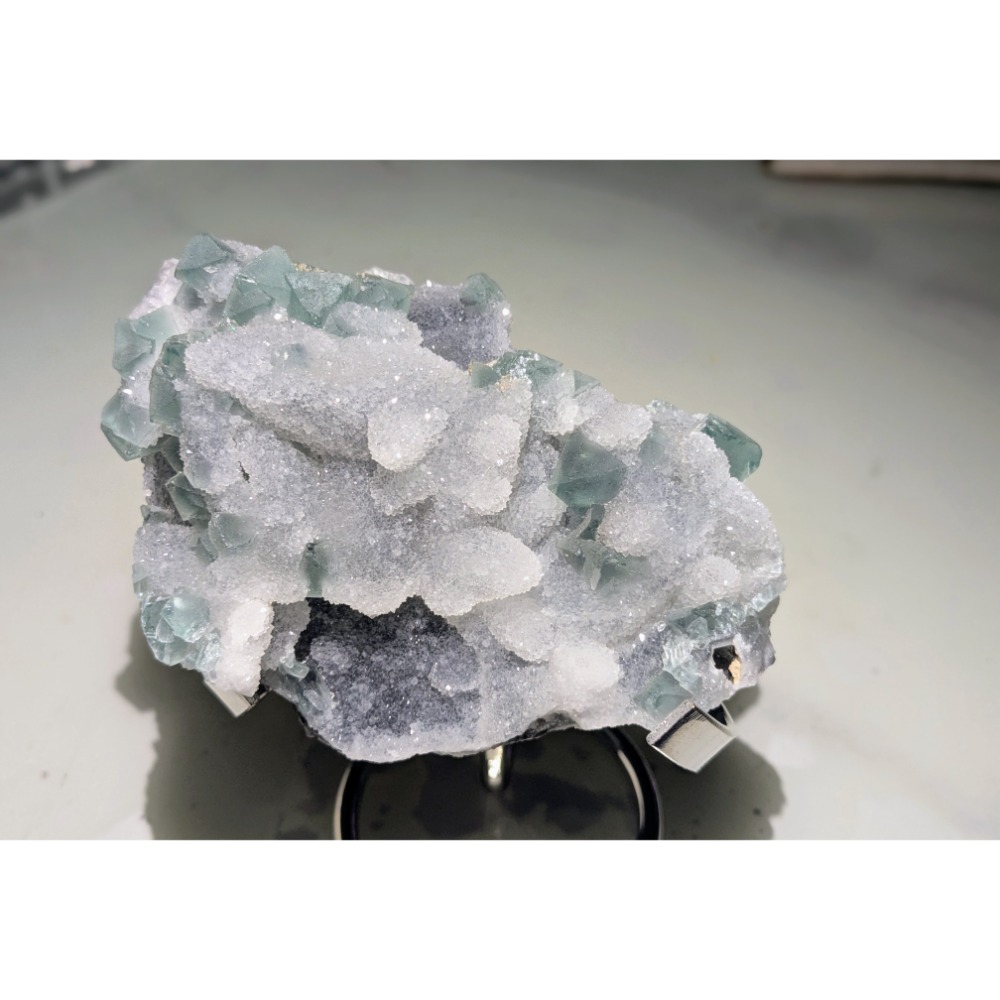 福建綠色八面體螢石｜水晶砂糖面共生-細節圖10