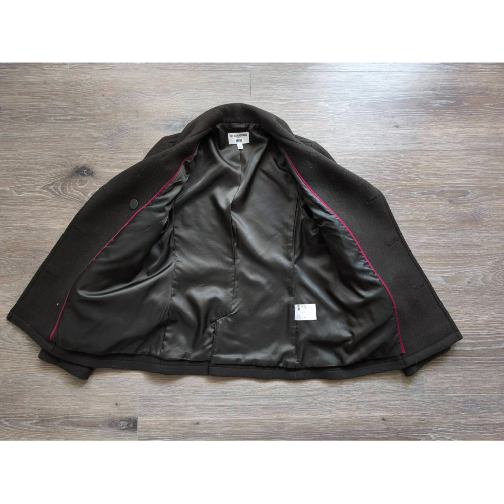 Yuan`s 『 品味生活』~ UNIQLO Ines de la Fressange 羊毛翻領海軍大衣 S號 近全新-細節圖3