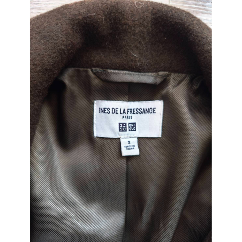 Yuan`s 『 品味生活』~ UNIQLO Ines de la Fressange 羊毛翻領海軍大衣 S號 近全新-細節圖4