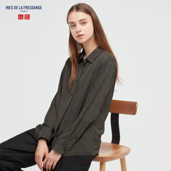 Yuan`s 『 品味生活』~ UNIQLO Ines de la Fressange 純蠶絲襯衫 s號 近新-細節圖5