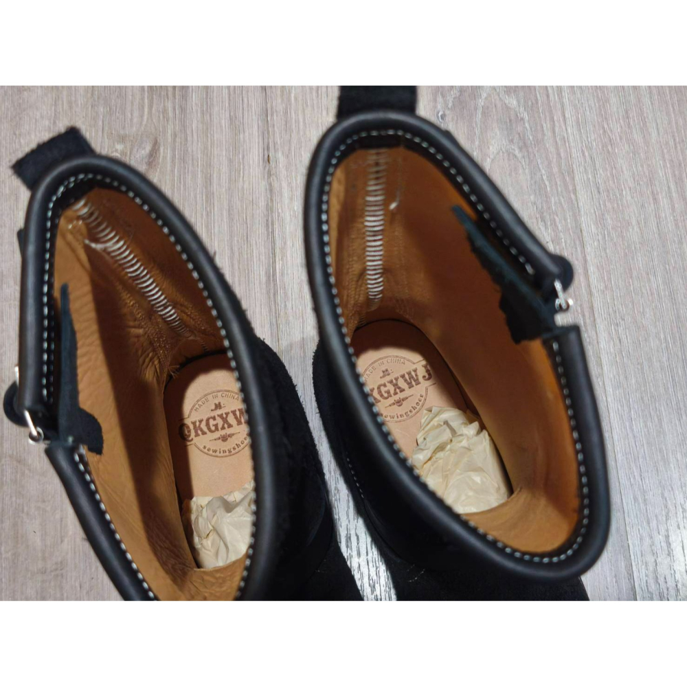 Yuan`s 『 品味生活』~ Quanshoemaker 固特異玩家 黑翻毛 工程師靴 41碼 WESCO 2268-細節圖7