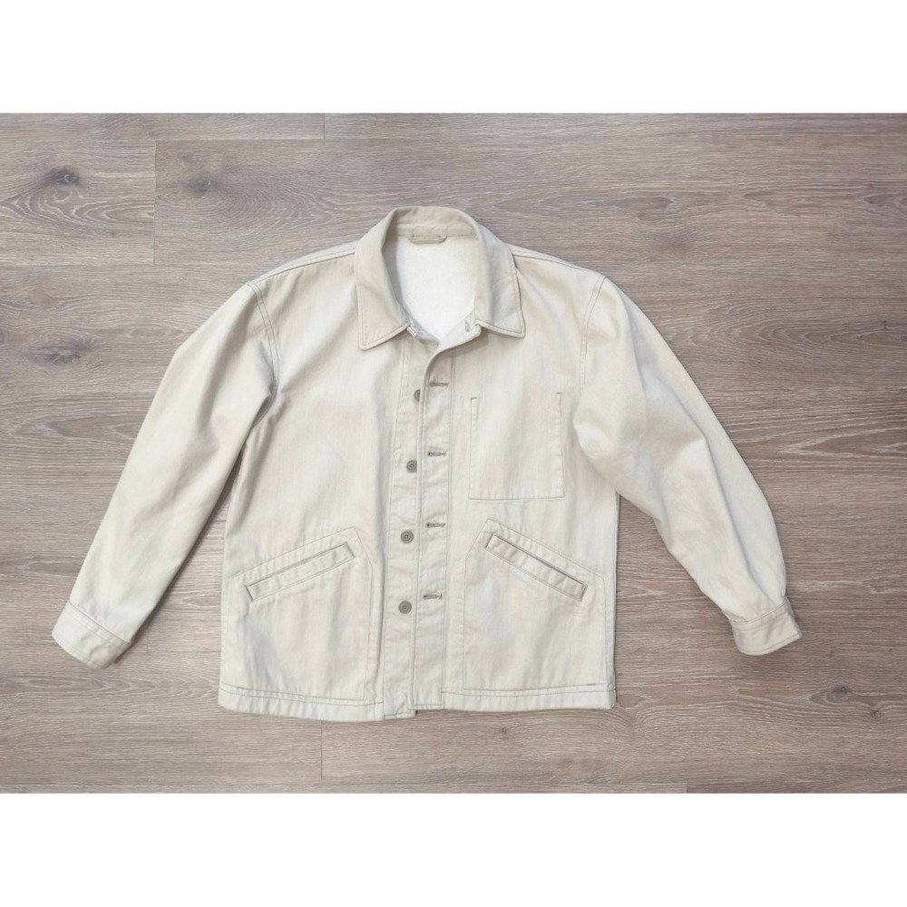 Yuan`s 『 品味生活』~ UNIQLO U系列 LEMAIRE設計聯名 水洗棉牛仔外套 法式工裝夾克 M號 近全新-細節圖2