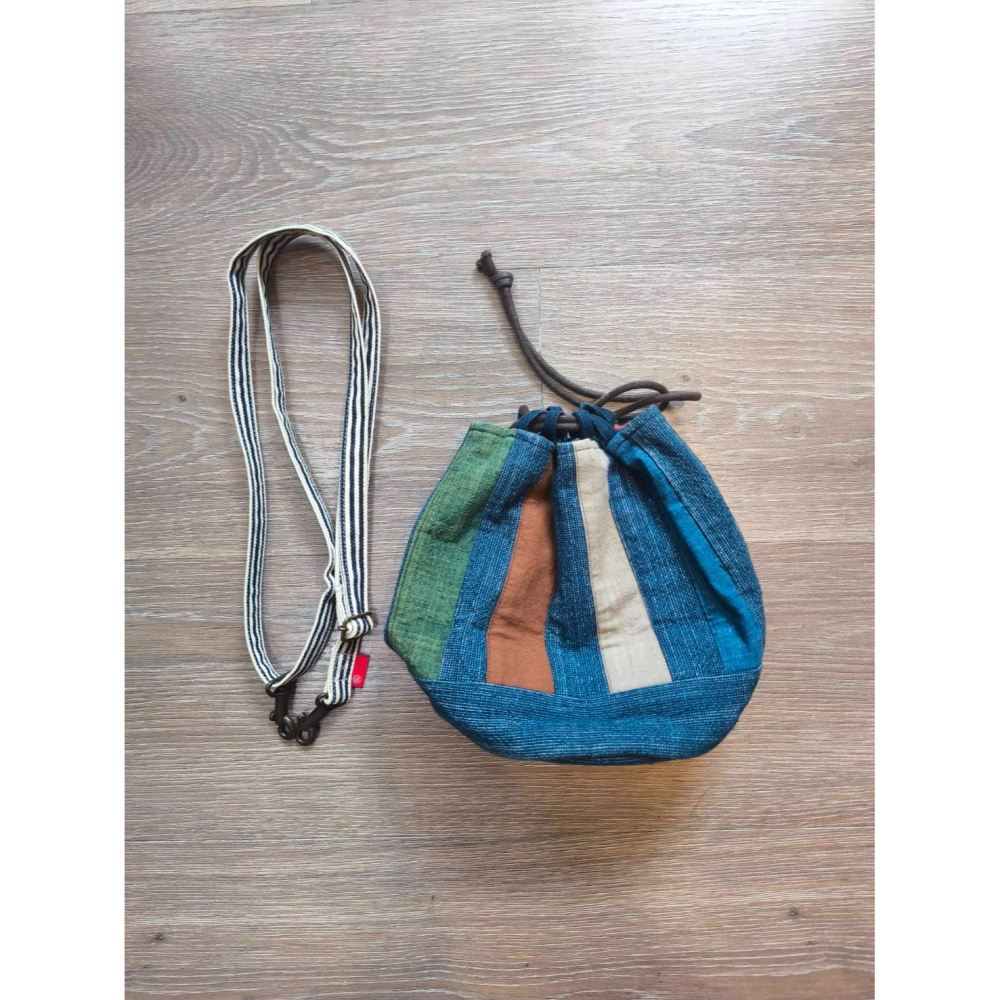 Yuan`s 『 品味生活』~ 日本倉敷購入 日本製 岡山牛仔隨身包 水桶包 手拿包 拼布設計-細節圖2