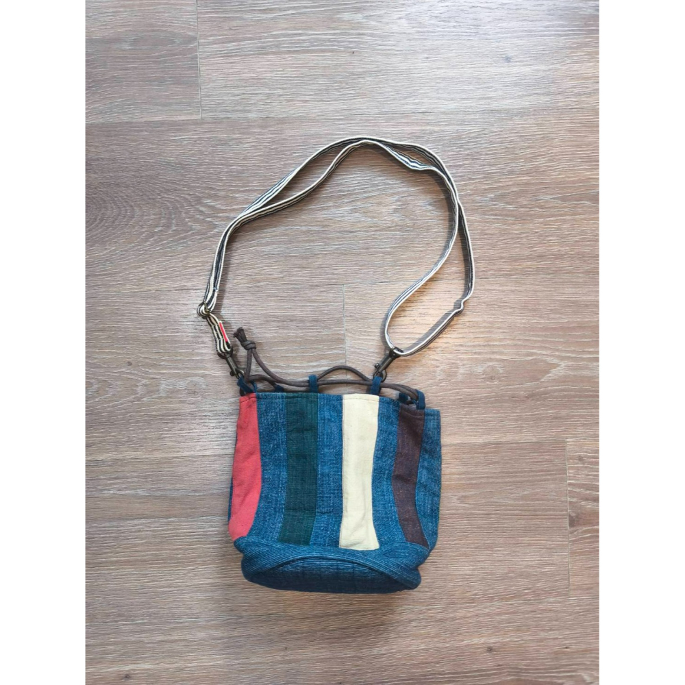 Yuan`s 『 品味生活』~ 日本倉敷購入 日本製 岡山牛仔隨身包 水桶包 手拿包 拼布設計-細節圖3