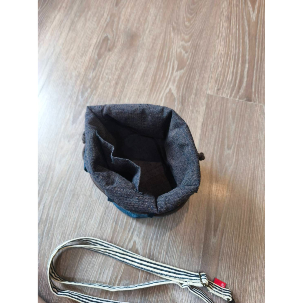 Yuan`s 『 品味生活』~ 日本倉敷購入 日本製 岡山牛仔隨身包 水桶包 手拿包 拼布設計-細節圖4