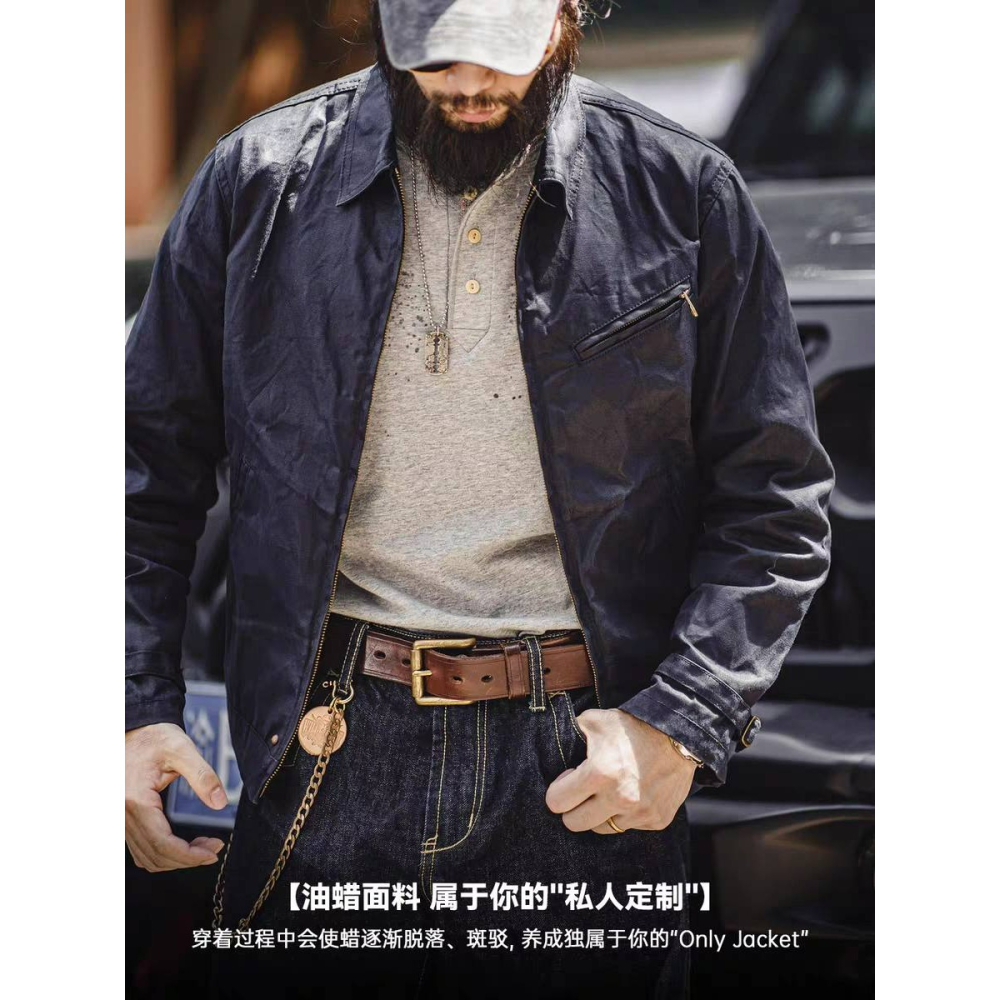 Yuan`s 『 品味生活』~馬登工裝 WAXED JACKET 油蠟夾克 底特律版型 L號 全新 風衣 防風防水-細節圖3