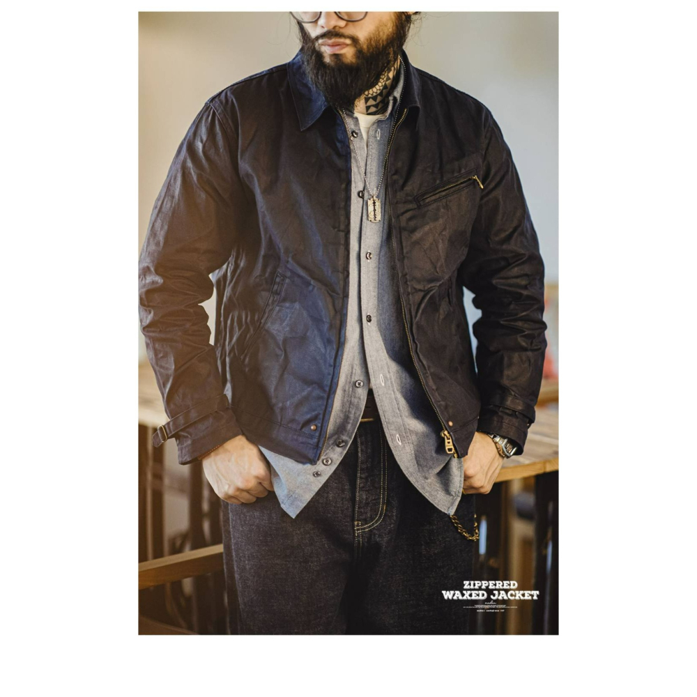 Yuan`s 『 品味生活』~馬登工裝 WAXED JACKET 油蠟夾克 底特律版型 L號 全新 風衣 防風防水-細節圖5