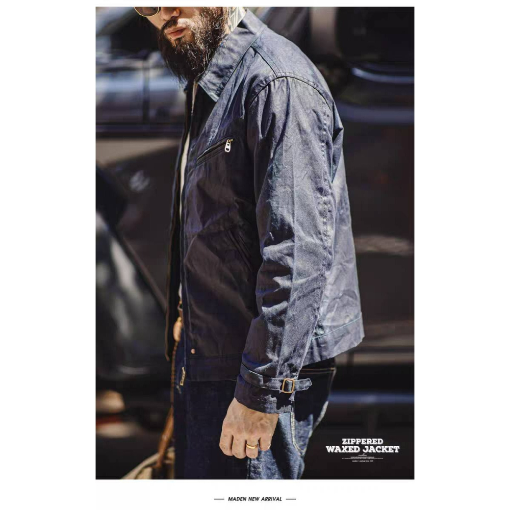 Yuan`s 『 品味生活』~馬登工裝 WAXED JACKET 油蠟夾克 底特律版型 L號 全新 風衣 防風防水-細節圖7