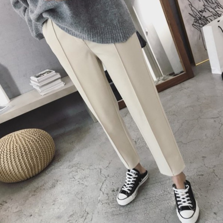 【現貨】Q02-秋冬毛呢小腳哈倫褲-細節圖7