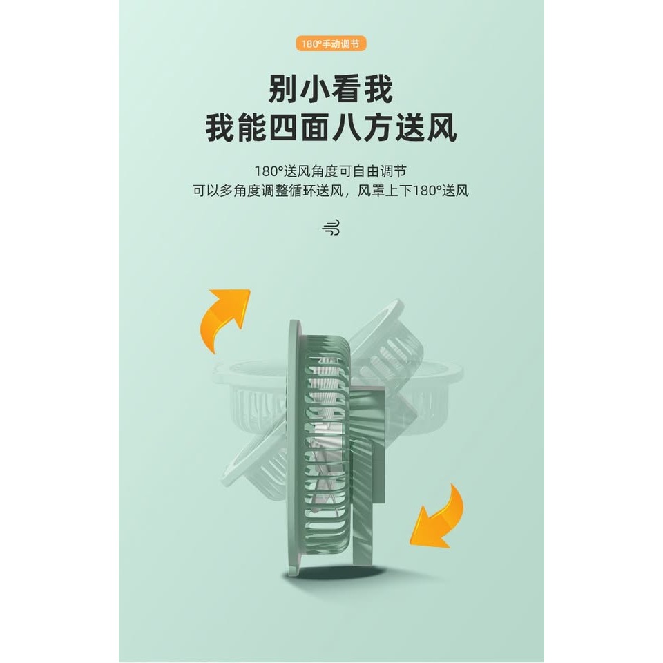 【現貨】U168-全新 USB充電桌面壁掛燈光電風扇-細節圖4