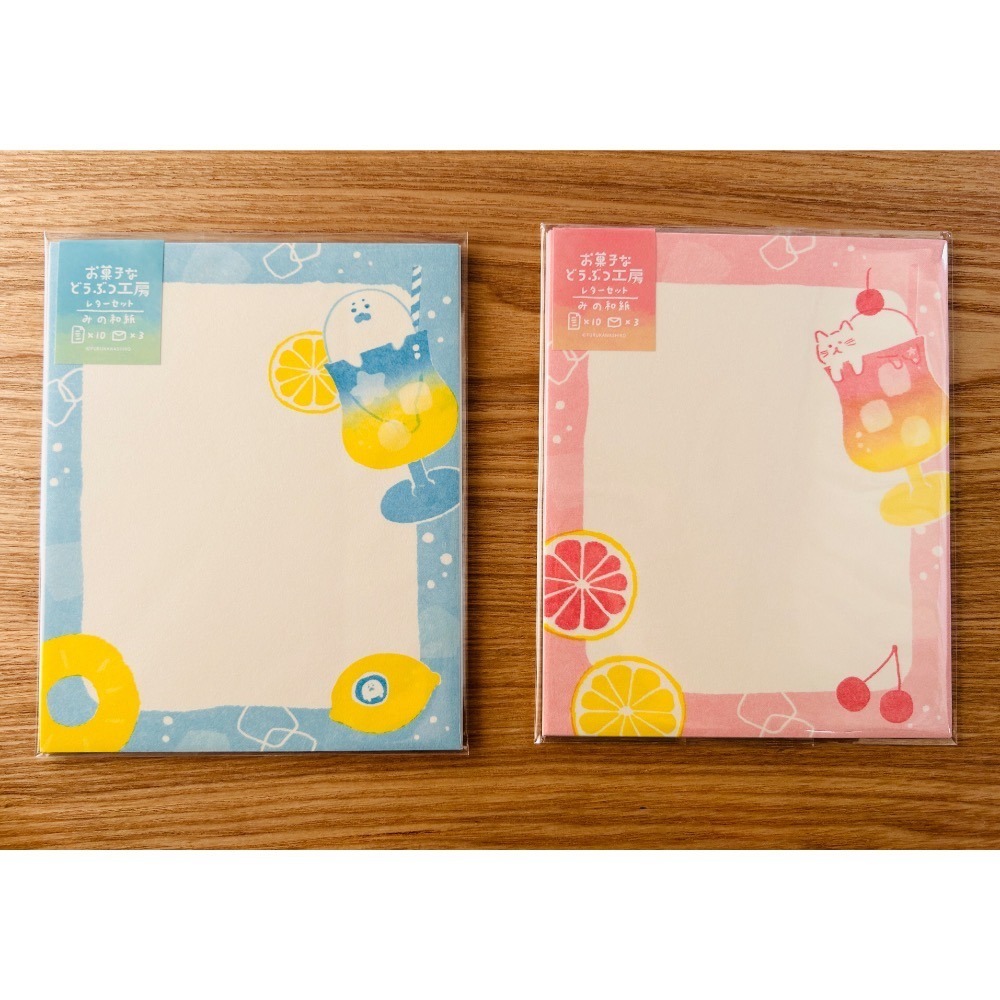 《古川紙工》 夏日限定🍹🍦日本和紙信紙組｜貓咪×企鵝×海豹｜超療癒可愛文具｜冰淇淋 汽水 KUMA 小舖-細節圖3
