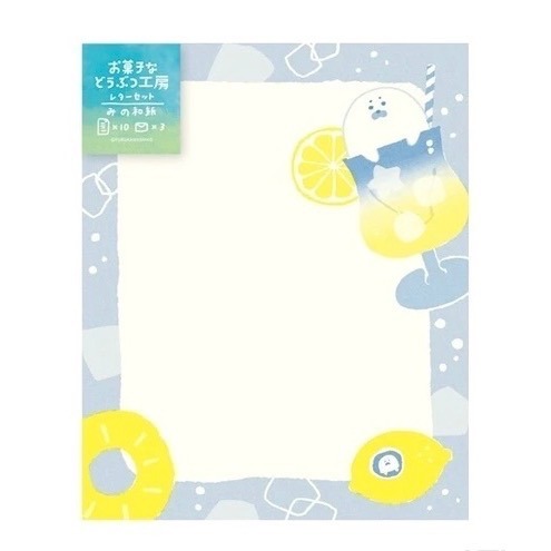 《古川紙工》 夏日限定🍹🍦日本和紙信紙組｜貓咪×企鵝×海豹｜超療癒可愛文具｜冰淇淋 汽水 KUMA 小舖-規格圖9