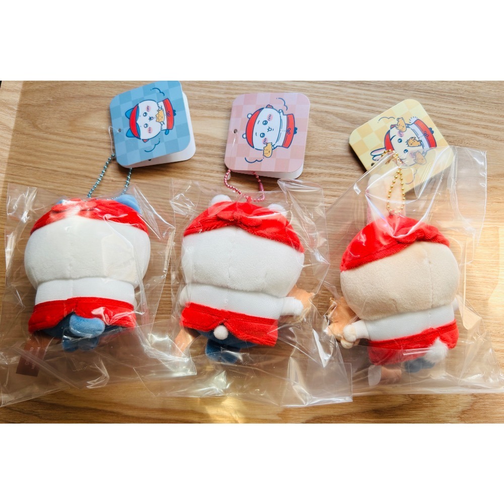 日本 吉伊卡哇 鯛魚燒店 限定 店員造型絨毛吊飾 吉伊卡哇 小八 烏薩奇｜店員さんなマスコット｜ちいかわ焼き-細節圖2
