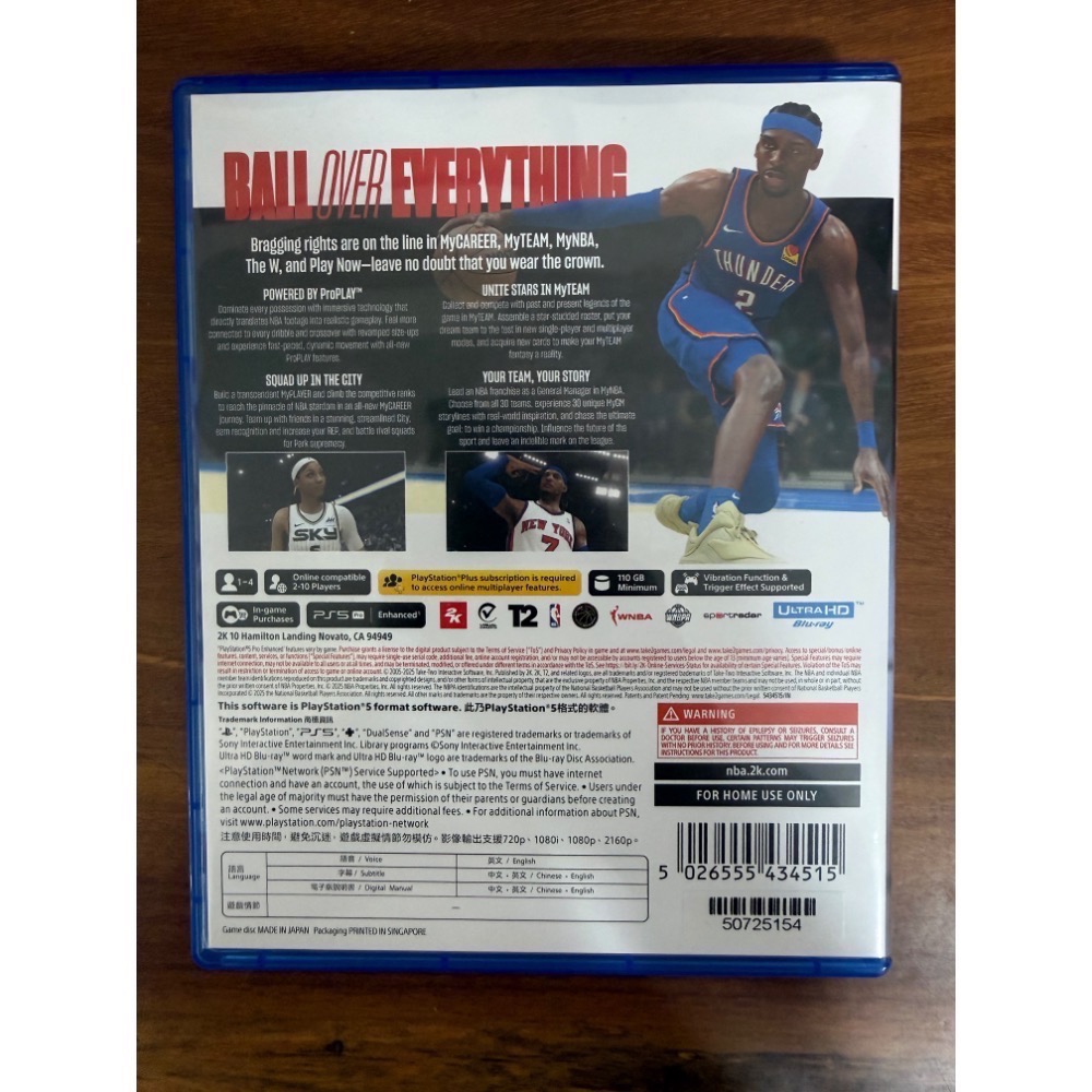 二手 PS5 NBA2K26-細節圖2