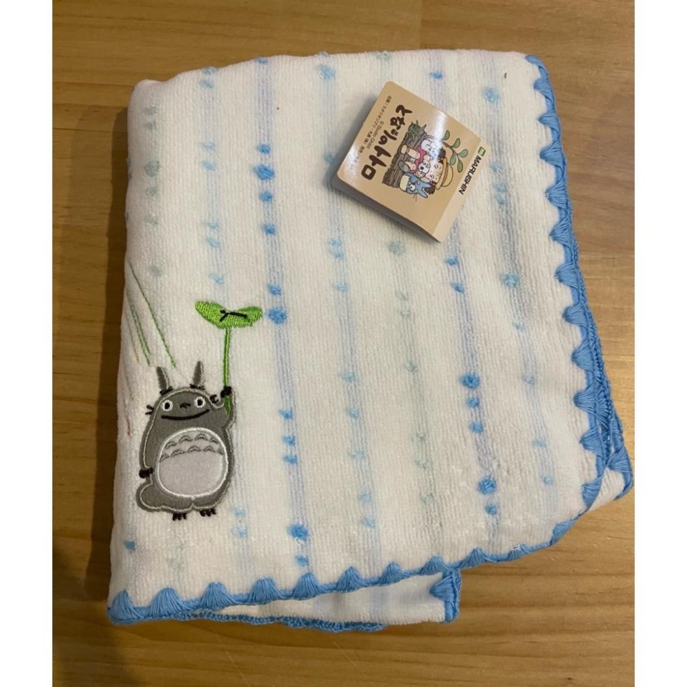🌿 日本🇯🇵宮崎駿 龍貓 Totoro 刺繡毛巾 ｜吸水柔軟｜日系可愛｜送禮自用 （藍邊／粉邊）-細節圖2