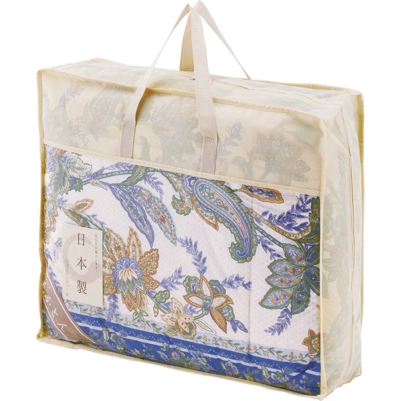 【日本製造】85%羽毛輕量羽絨被/羽毛被（單人 150x210cm）保暖透氣 四季被/薄羽絨被 日系復古花紋-規格圖1