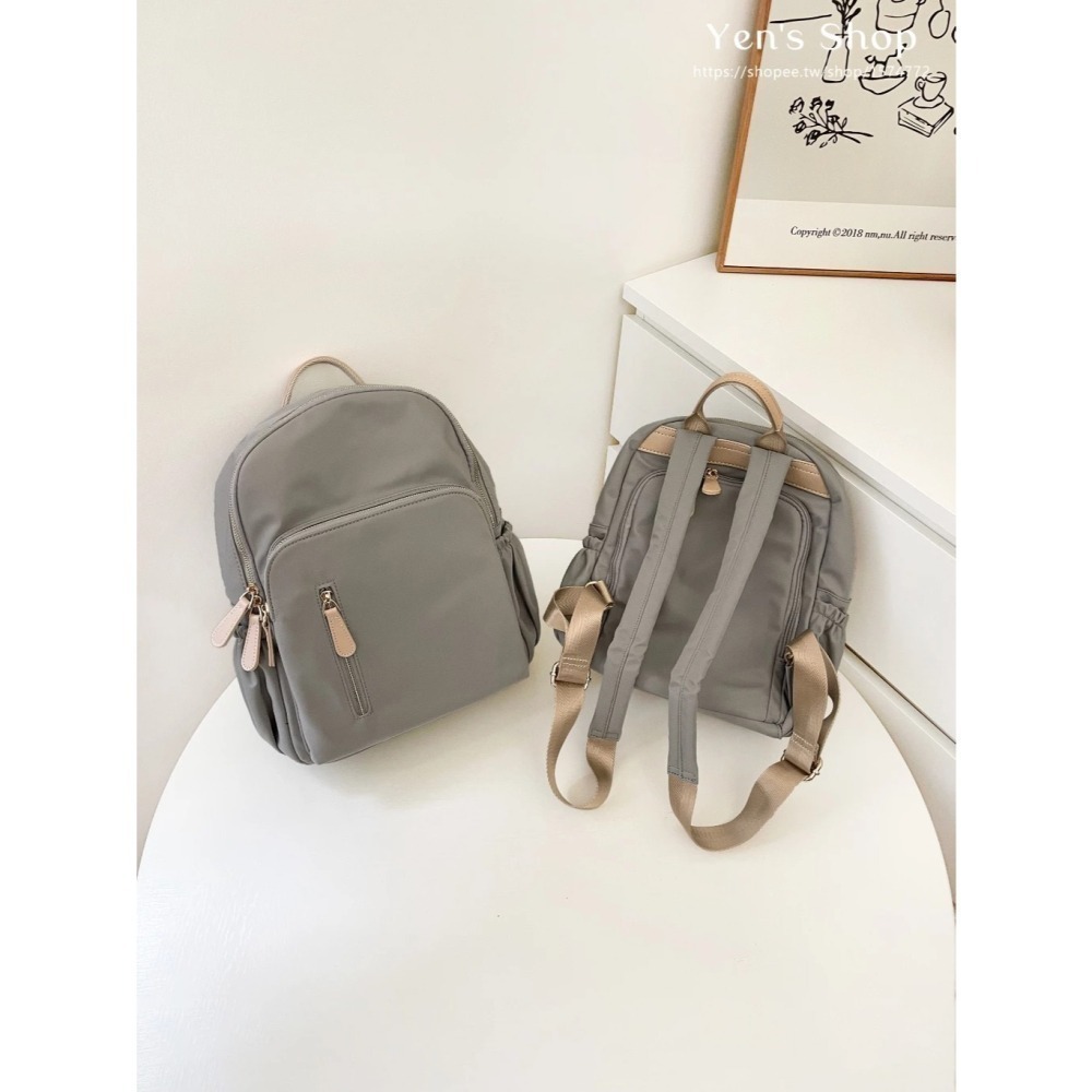 現貨🔥防潑水防盜尼龍後背包｜減壓背帶｜雙拉鍊設計｜日常旅行必備-細節圖2