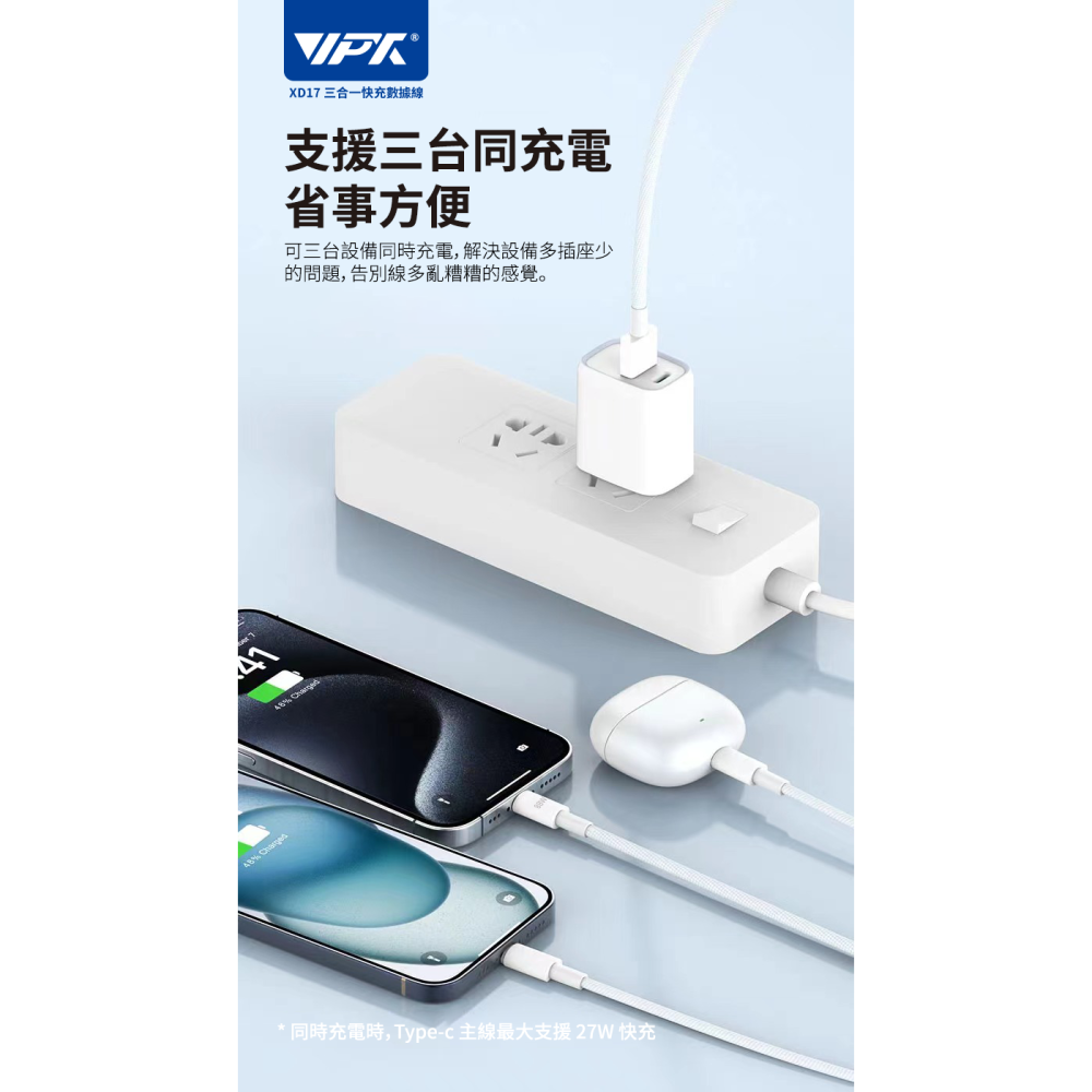 [ 台灣現貨  ]  HANG  XD17 一拖三88W超級快充數據線 PD 快充 支援 iphone 17-細節圖6