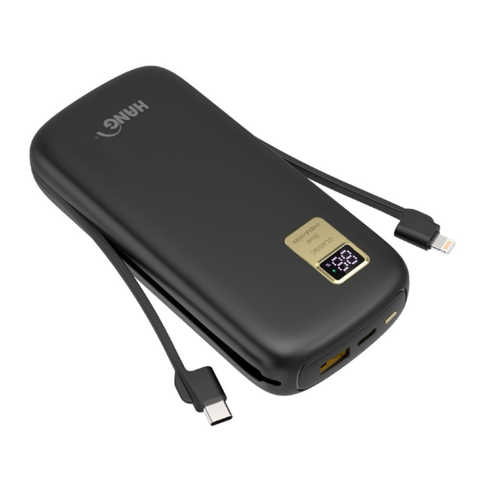 HANG 台灣現貨 BSMI認證 固態防爆電池20000自帶線行動電源 PD + QC 20W快速充電-細節圖4