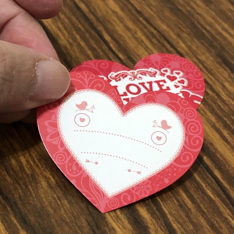 現貨｜LOVE YOU愛心型雙面54*45mm一級卡｜包裝用品 DIY 手工皂 禮物 烘焙 封口 電商 禮物 文創-細節圖2