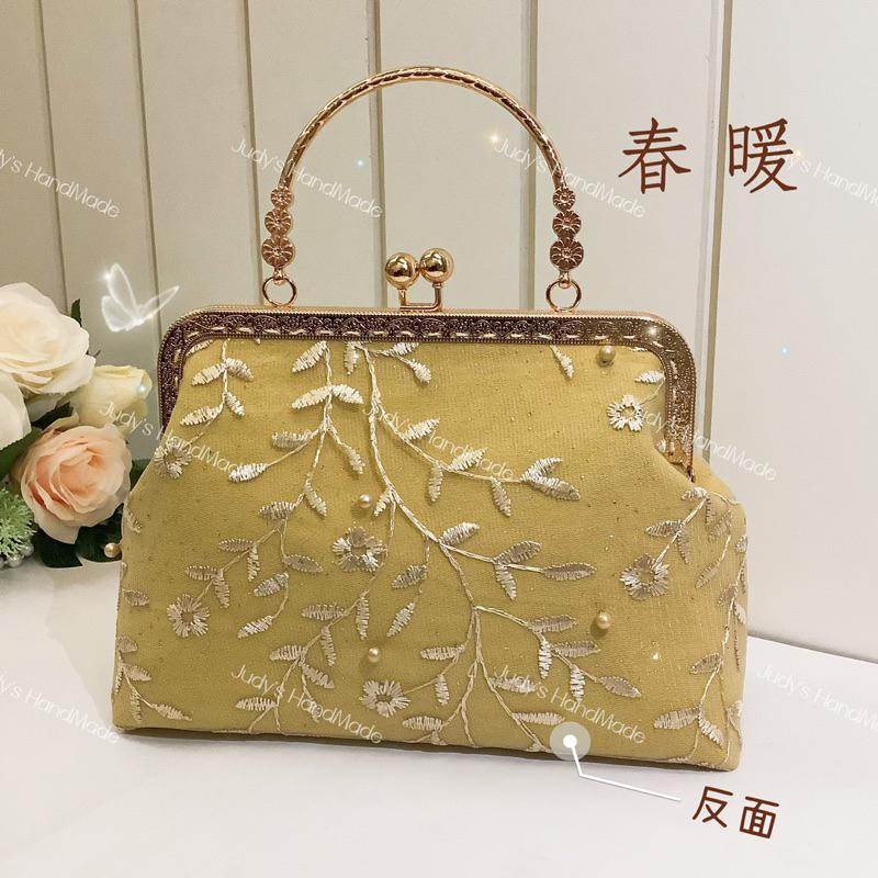 《Judy’s小舖》春暖 手縫口金包附花形提手 送o字鍊 現貨 手機包手提包旗袍包 搭禮服旗袍洋裝送禮-細節圖8