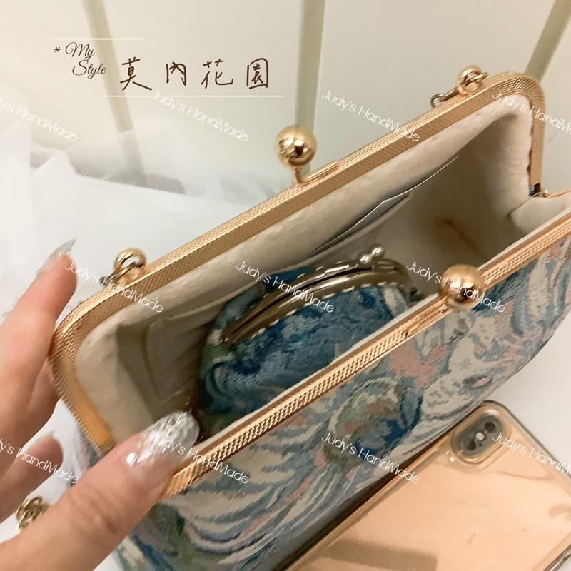 《Judy’s小舖》 莫內花園 油畫風口金包 小托特包 手拿包 現貨  實用小包褲裙百搭 手機包通勤手提包-細節圖2