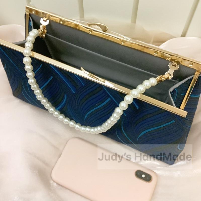 《JUDY’S小舖》魅影火焰 開運金屬環釦 双提把手口金包 限時送麻花錬 現貨 手機包手提包斜肩包宴會包婚包名媛包-細節圖2