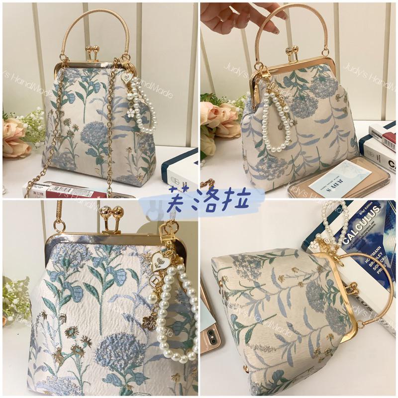 《Judy’s 小舖》直式手機包 水晶口金款 附螺紋提手 送珍珠掛飾再送錬條 現貨 手機包手提包斜肩包-細節圖3